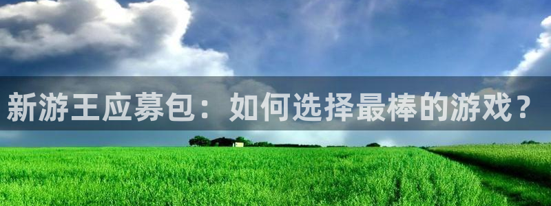 亿万28官网代理注册：新游王应募包：如何选择最棒的游戏？